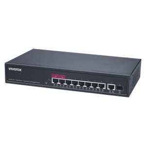 VIVOTEK 2xGE bt 90W PoE + 6xGE 30W PoE + 1xGE UTP + 1xGE SFP Lite Managed Switch; VLAN; STP; POE Port Cycling